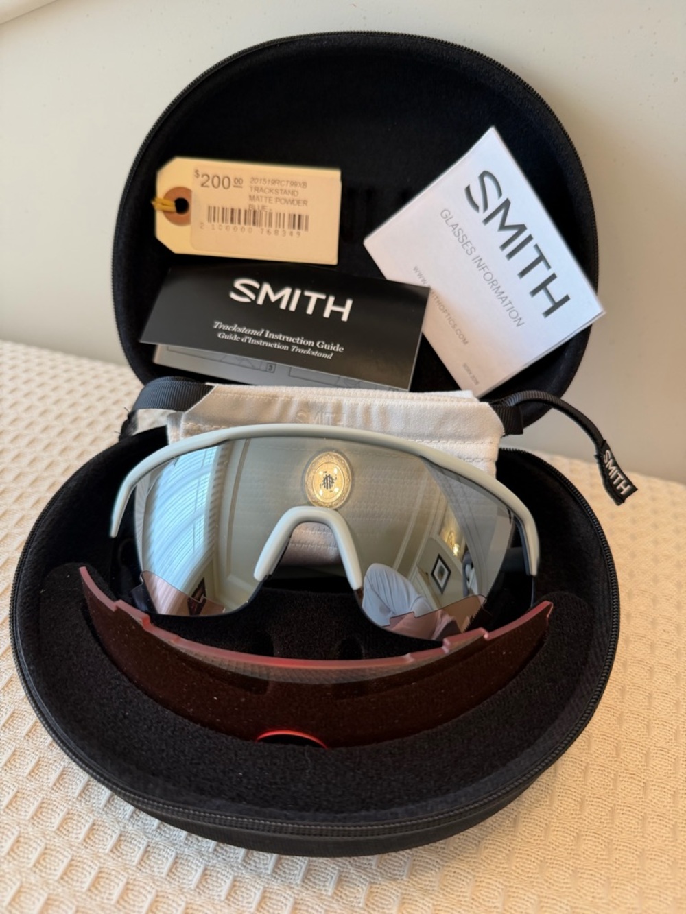 SMITH UNISEX Powder Blue Sport Sunglasses with Platinum Mirrored Lens